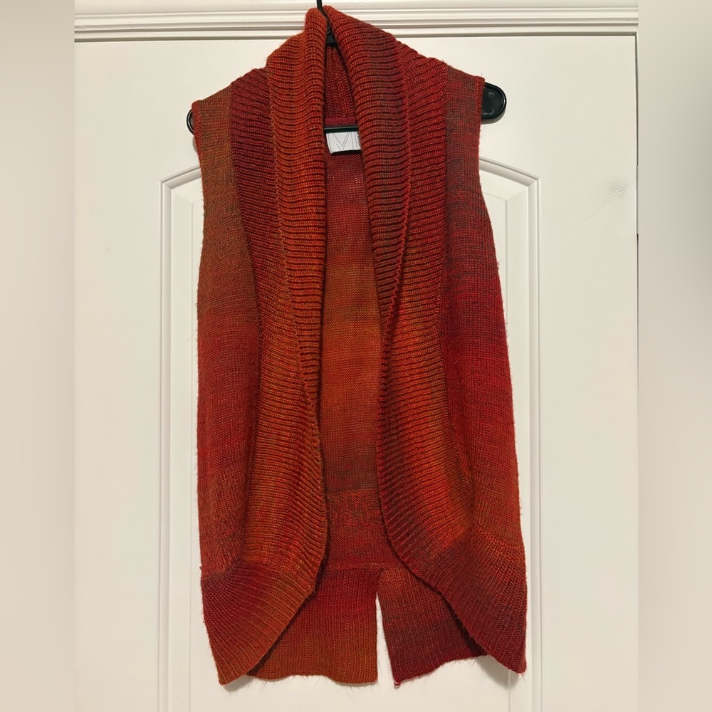 MICHAEL STARS Sweater Vest Womens Small Multicolored Sleeveless Open Knit Boho